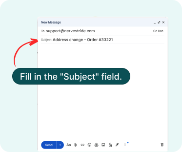 Screenshot showing subject line field