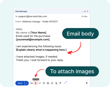 Screenshot showing email body